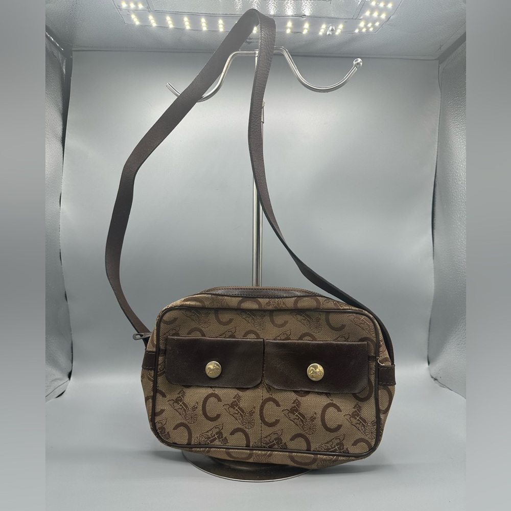 Celine Liberte Double Pocket Canvas Crossbody VINTAGE